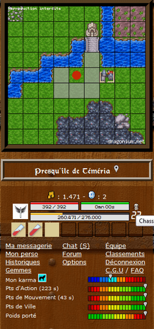 Interface d'un joueur dans Dragonium