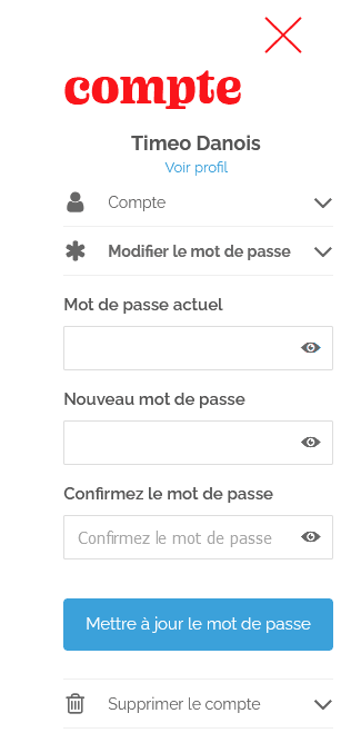 Page de profil d'un spectateur